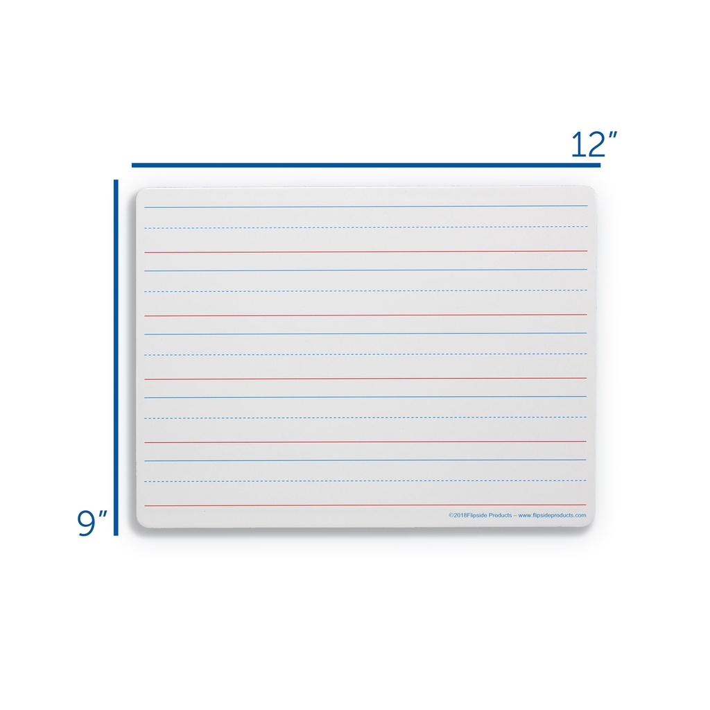 9" x 12" Magnetic Two-Sided Plain/Red & Blue Lined Dry Erase Board 3ct_3