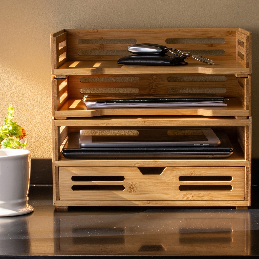 Bamboo Letter Trays 2ct_1