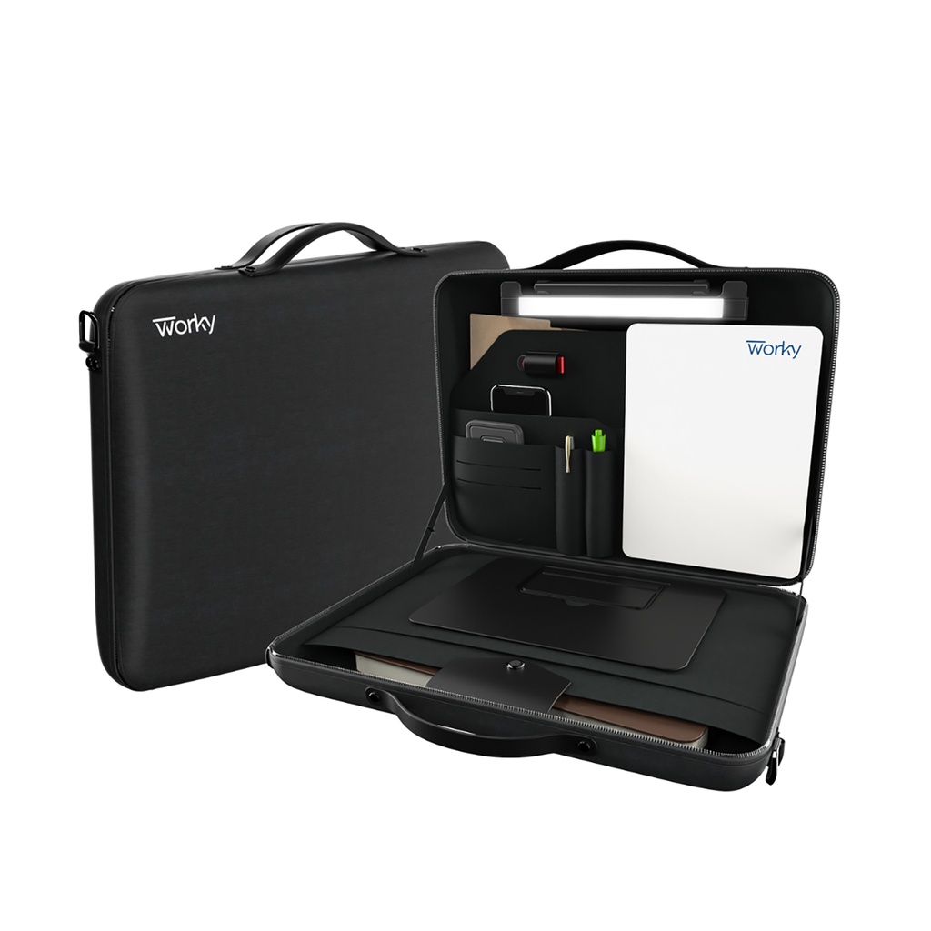 Office Everywhere Black Portable Briefcase Workstation_3