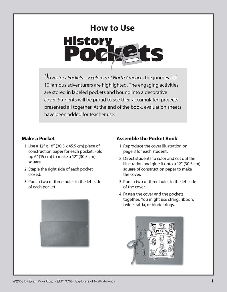 History Pockets: Explorers of North America, Grades 4-6