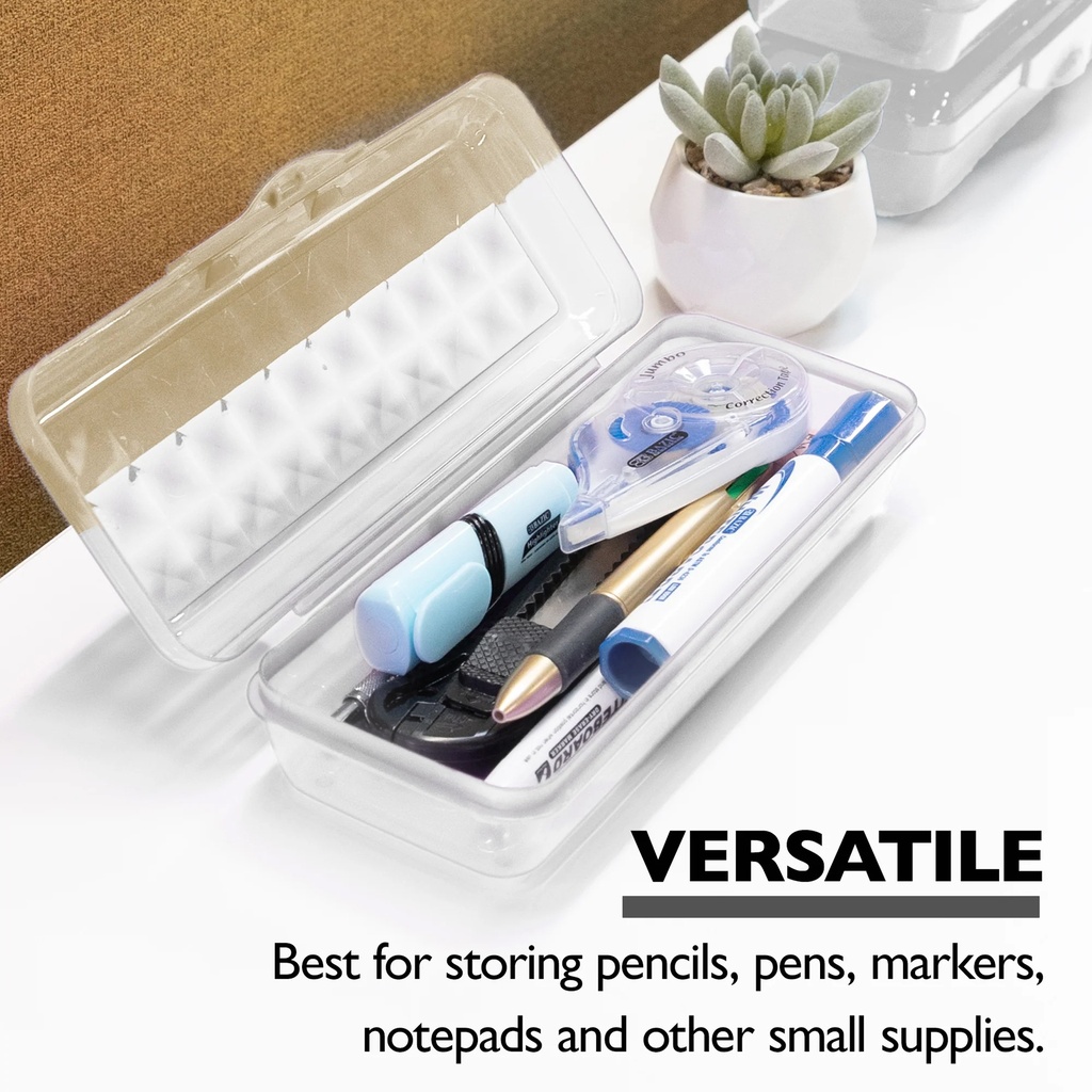 LUCENT 8" Clear Pencil Case Organizer Boxes 12ct_4