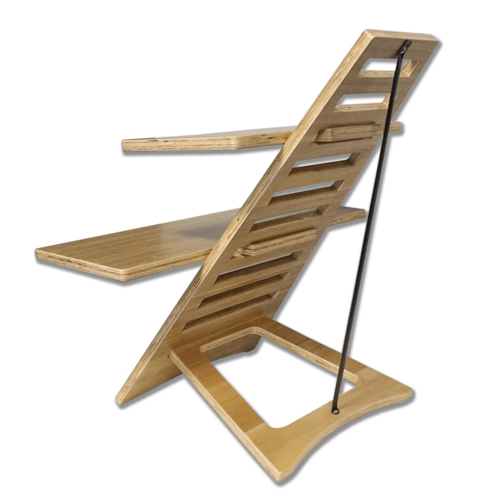 Acacia Wood Laptop Standing Desk with Two Levels.1