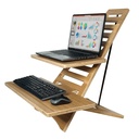 Acacia Wood Laptop Standing Desk with Two Levels.4