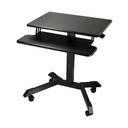 High Rise Mobile Adjustable Standing Desk with Keyboard Tray