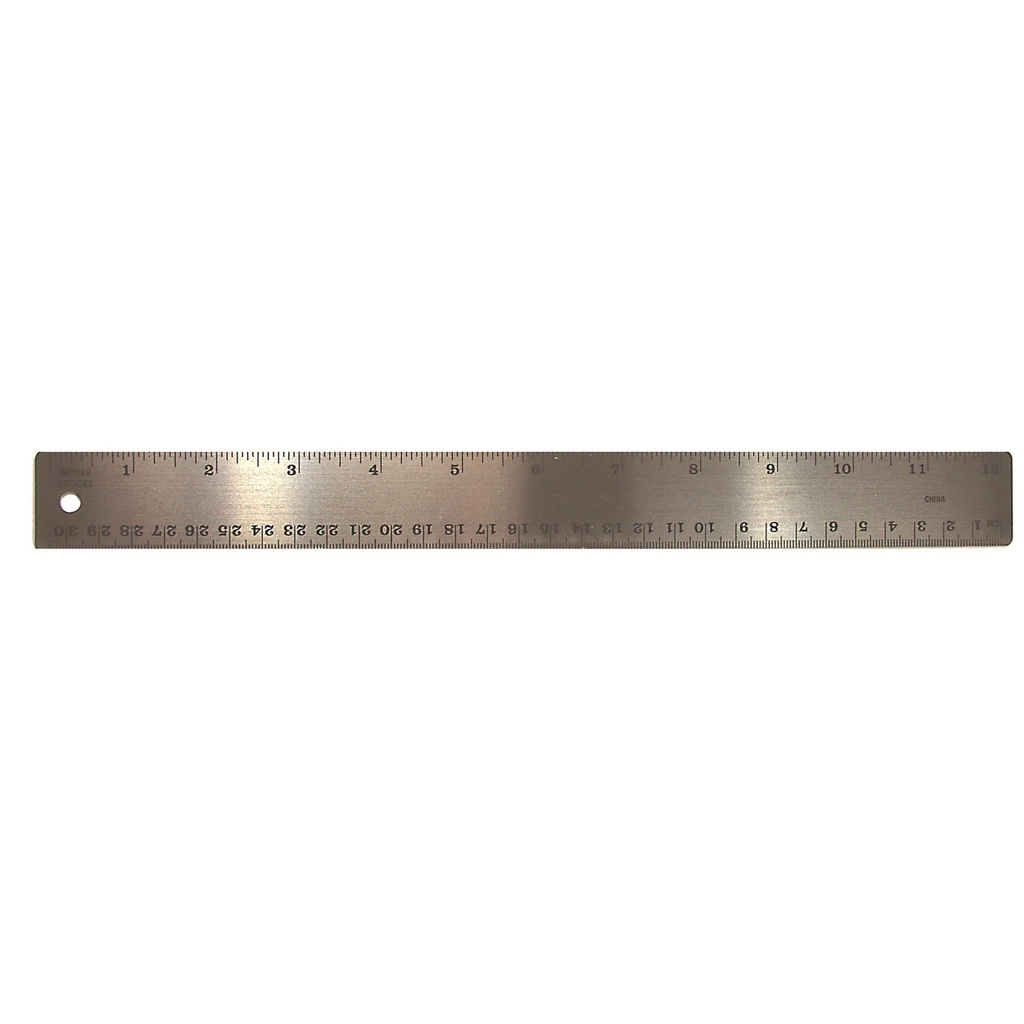 Stainless Steel Ruler, 12", Pack of 12