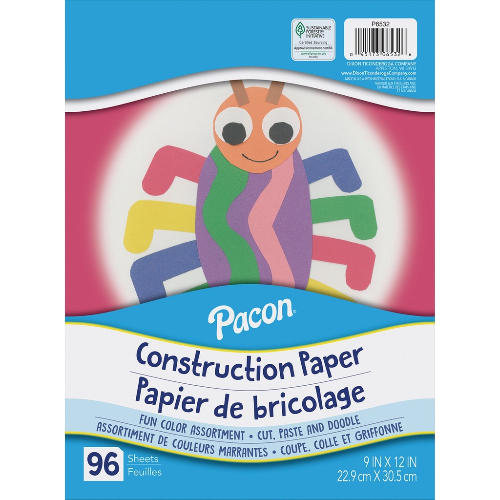 Assorted 9" x 12" Lightweight Construction Paper 288 sheets