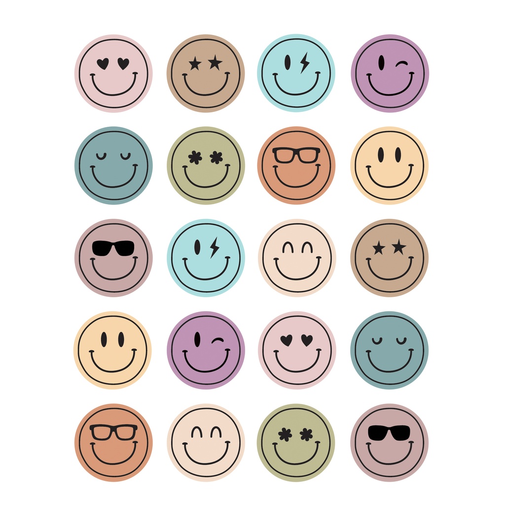 Calming Colors Smiley Faces Stickers