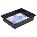 Black Flat Storage Tray with Lid