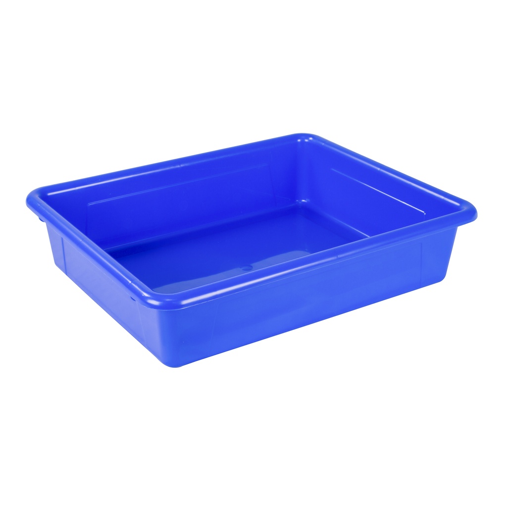 Blue Flat Storage Tray with Lid