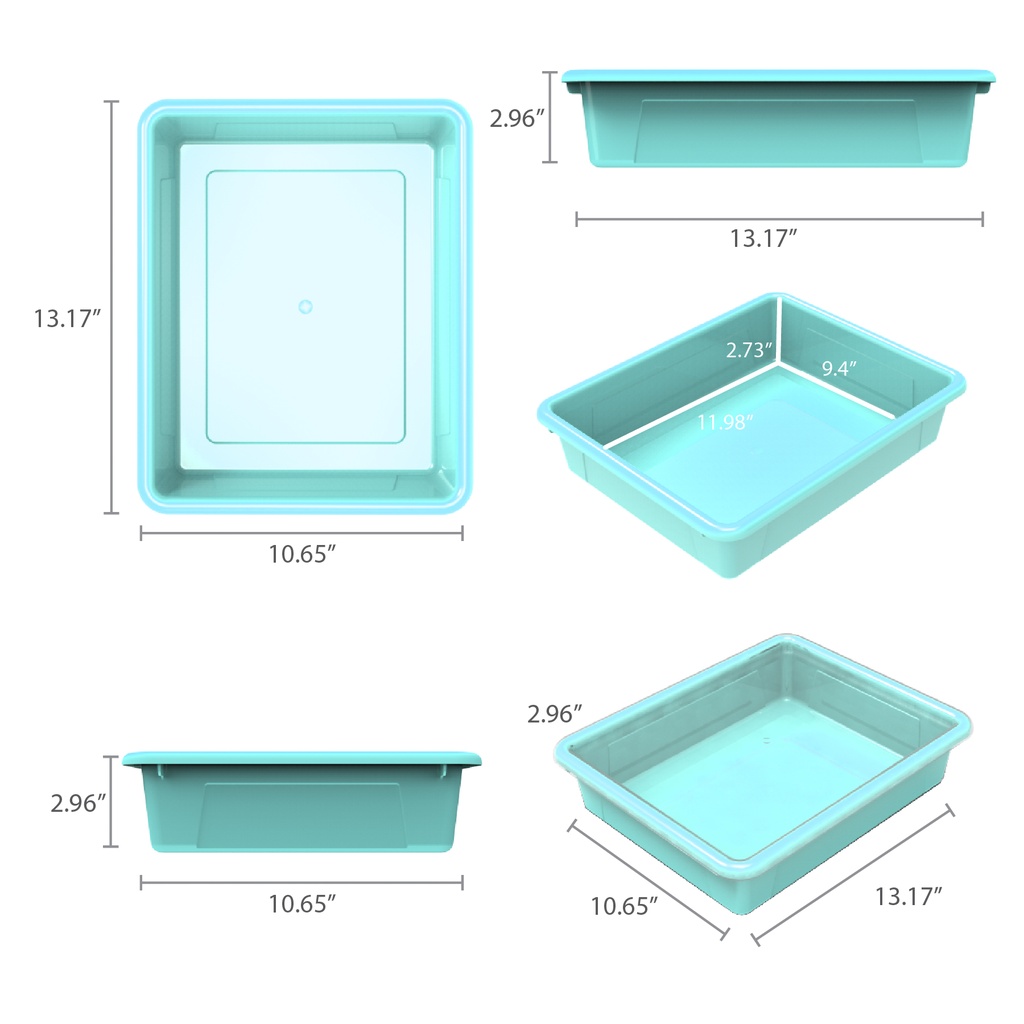 Teal Storage Tray with Lid.2