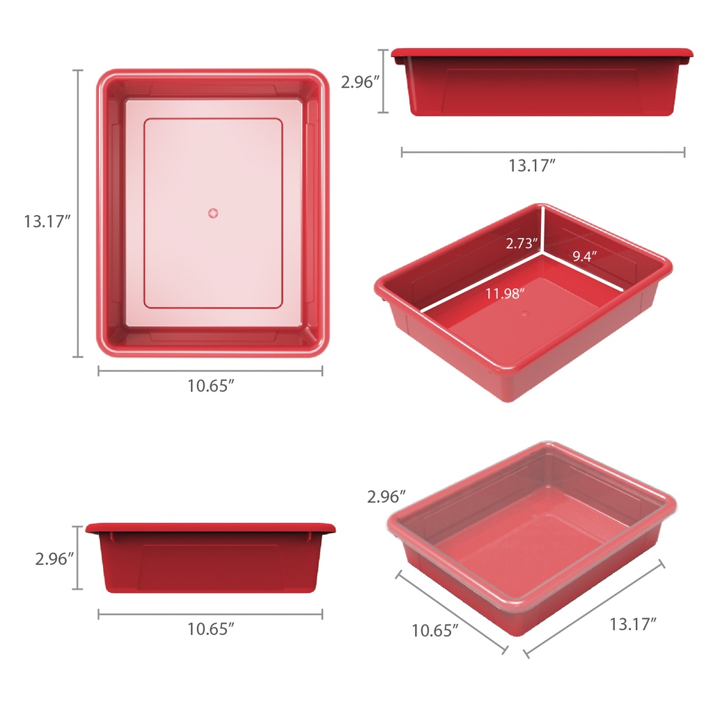 Red Flat Storage Tray with Lid.2