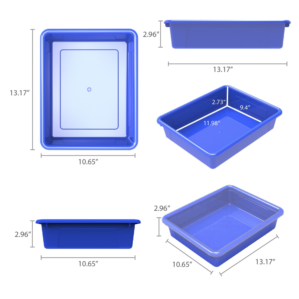 Blue Flat Storage Tray with Lid.2