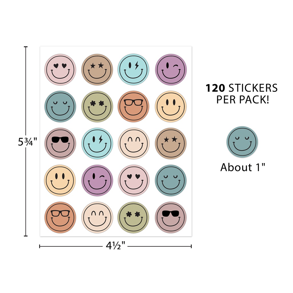 Calming Colors Smiley Faces Stickers.1