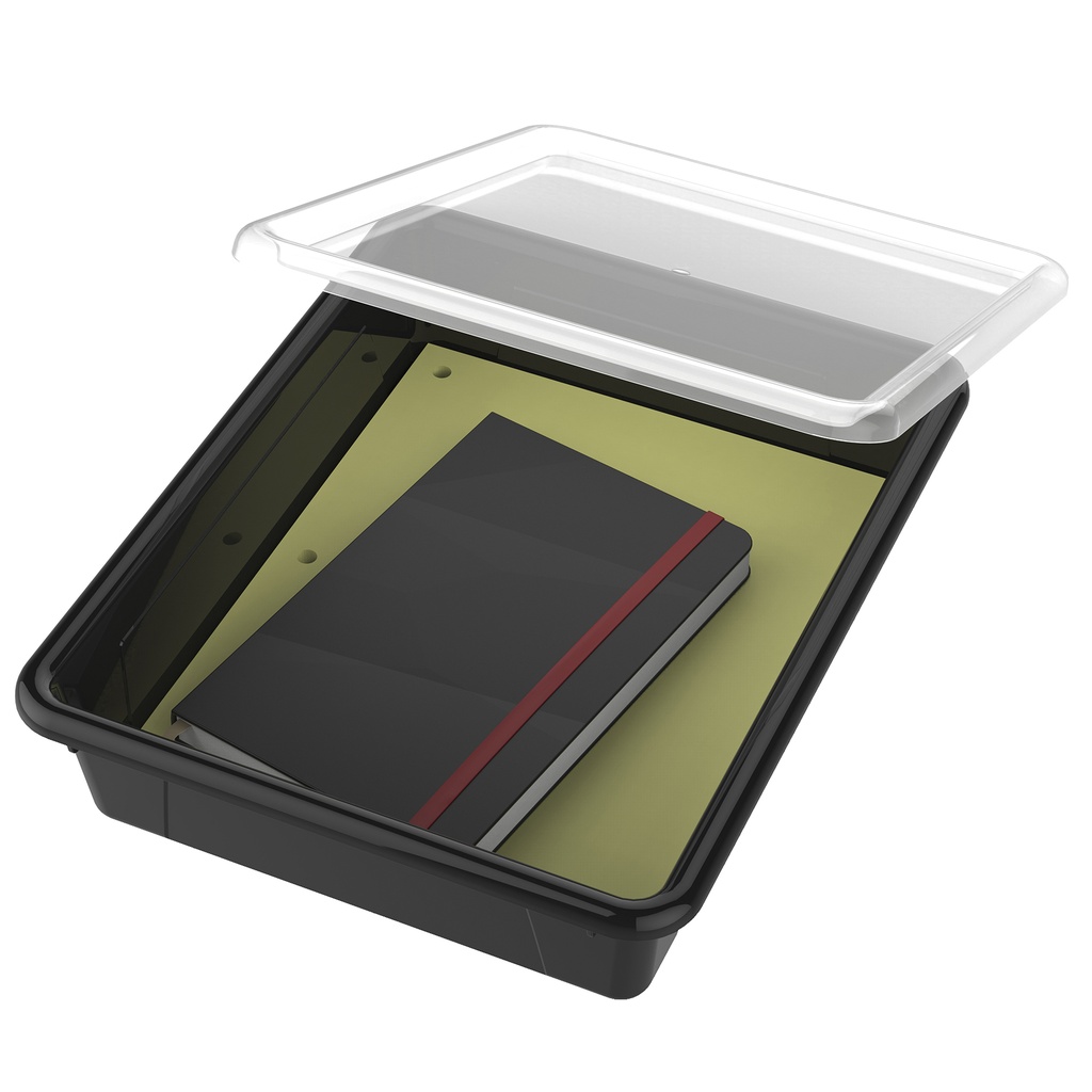 Black Flat Storage Tray with Lid.1