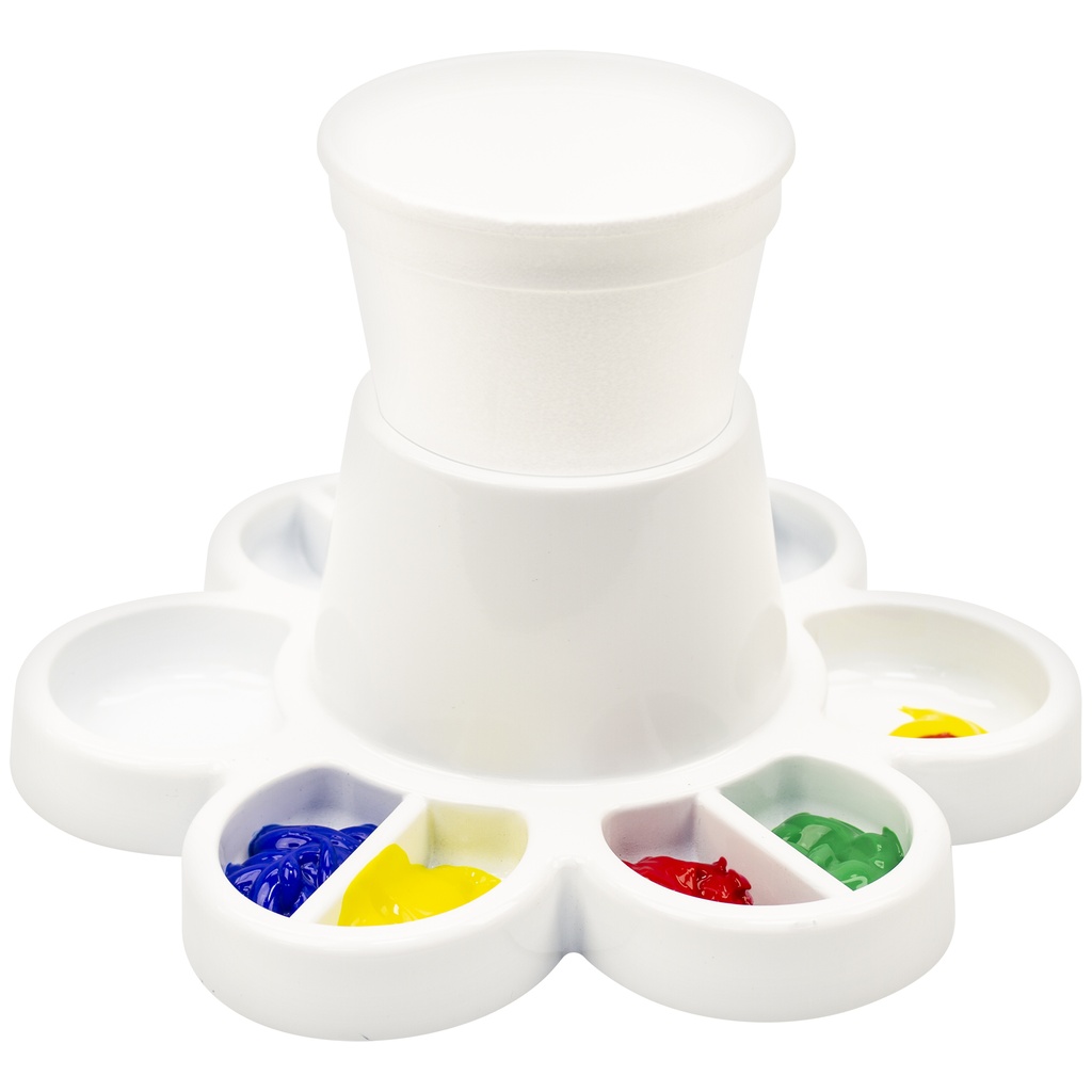 White Paint & Water Cups Pack of 6