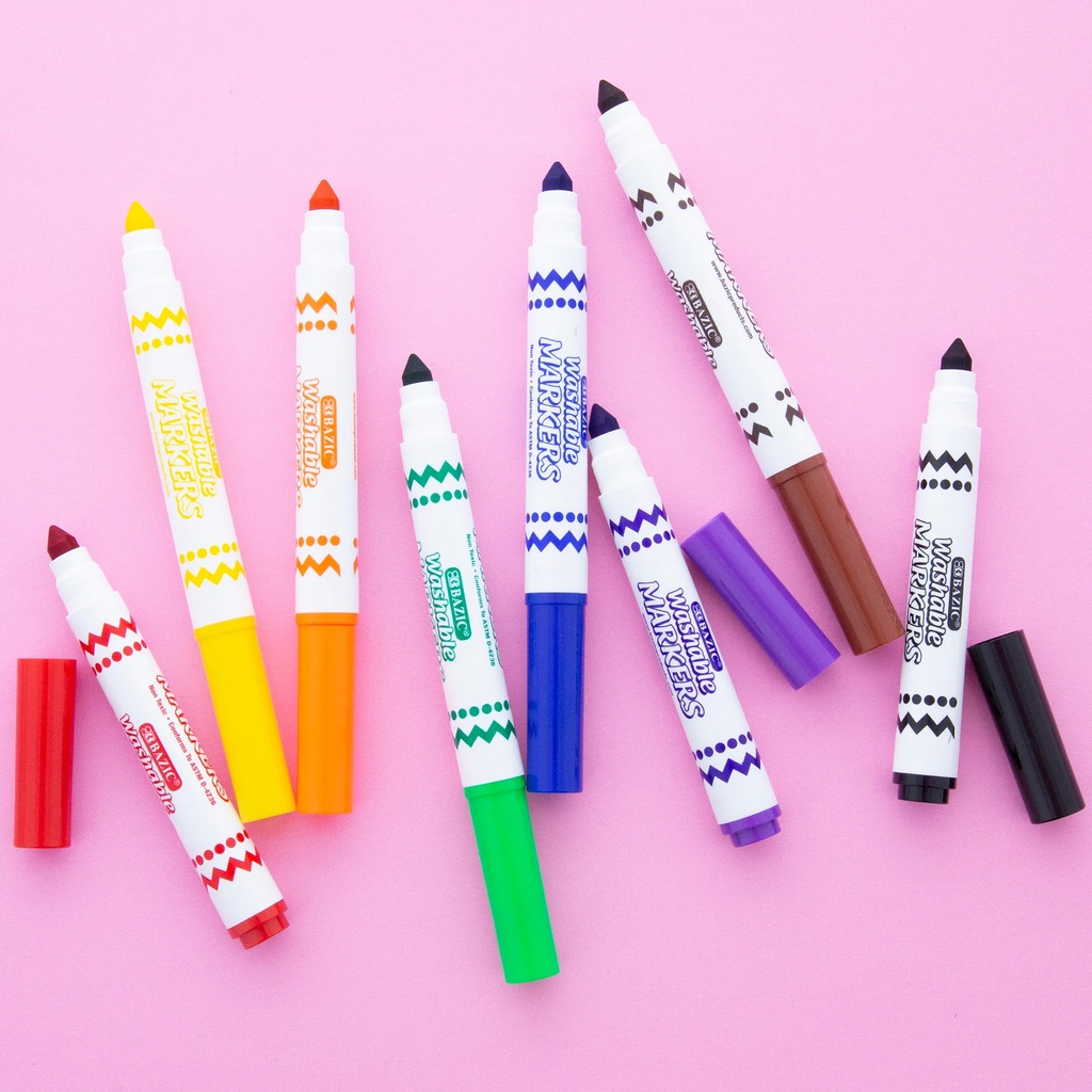Jumbo Broad Line 8 Color Washable Markers.2