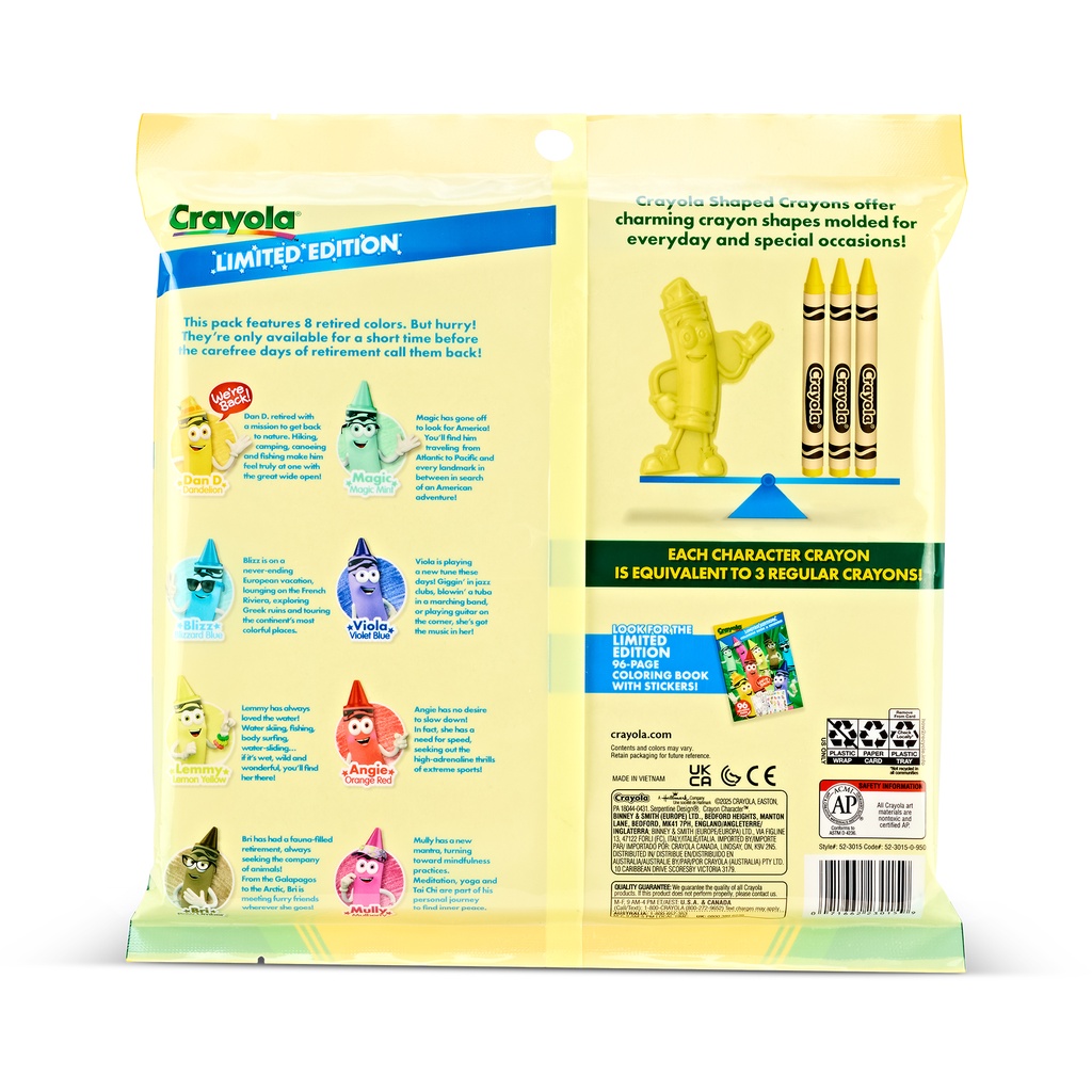 Character Tip Shaped Limited Edition 8ct Crayons.2
