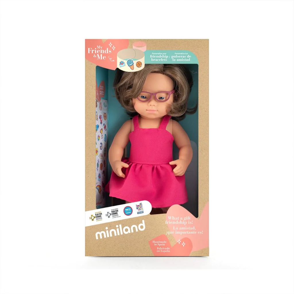 Caucasian Girl with Down Syndrome & Glasses 15" My Friends & Me Baby Doll.4