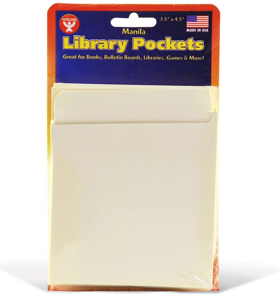 50ct Self Adhesive Manilla Library Pockets