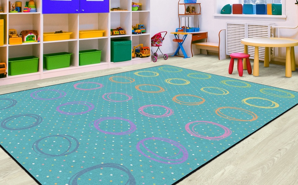Smiley Circle Sampler Abstract Rectangle Rug