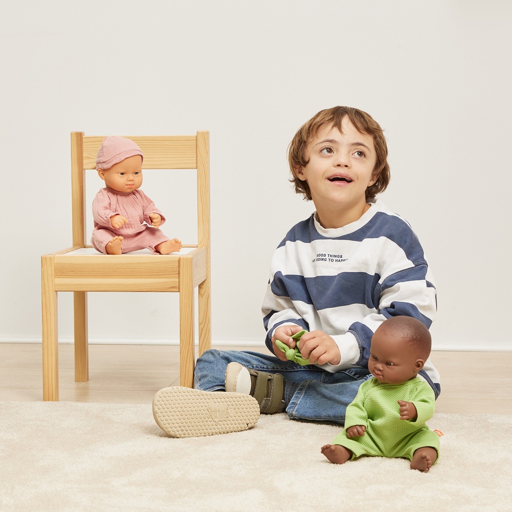 African Boy with Down Syndrome 12.625" Baby Doll image number 4