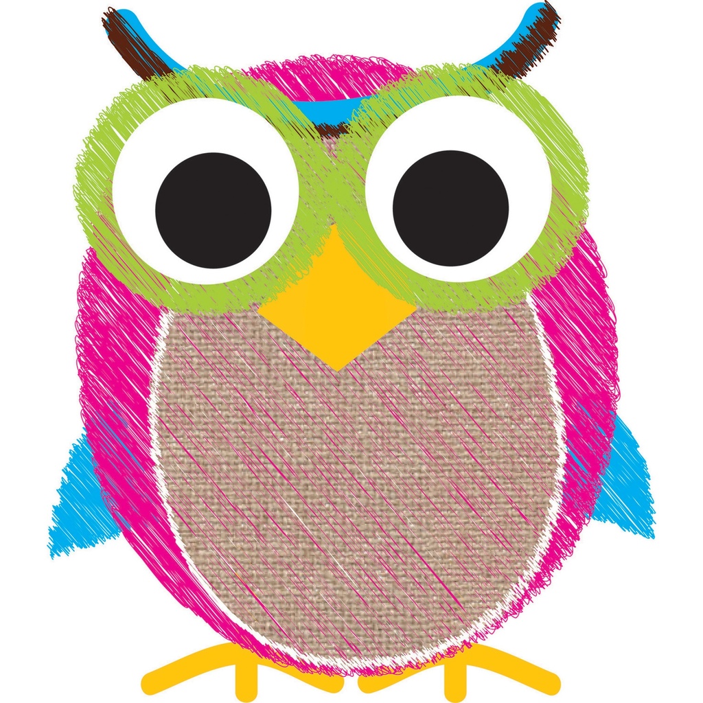 Burlap Scribble Owl Magnetic Whiteboard Eraser