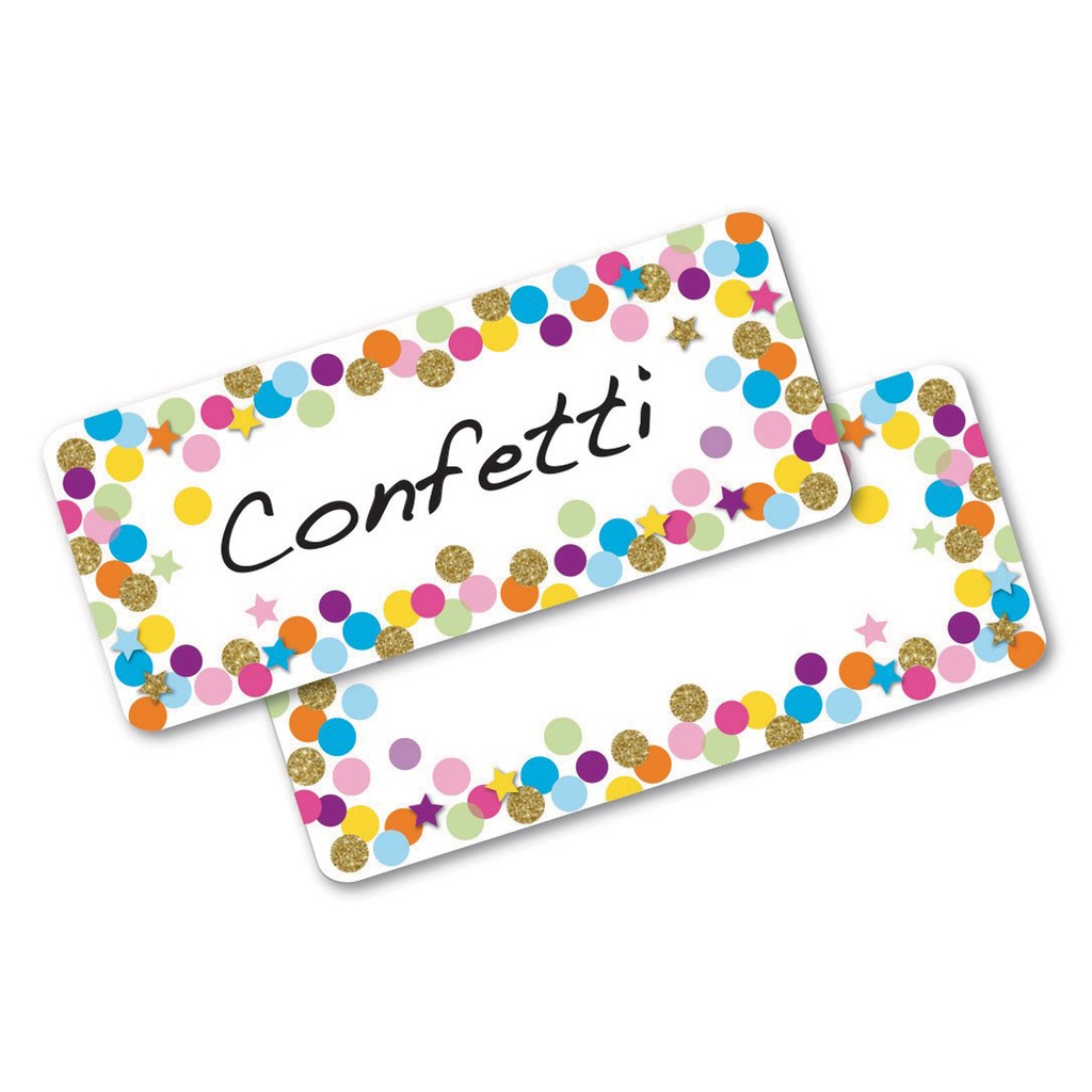 30ct Confetti Magnetic Die-Cut Small Foam Nameplates & Labels