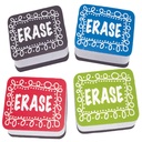 Non-Magnetic Mini Whiteboard Erasers, Chalk Loop, 10 Per Pack, 3 Packs