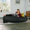 Black 6 Foot Denim Cocoon Giant Bean Bag 