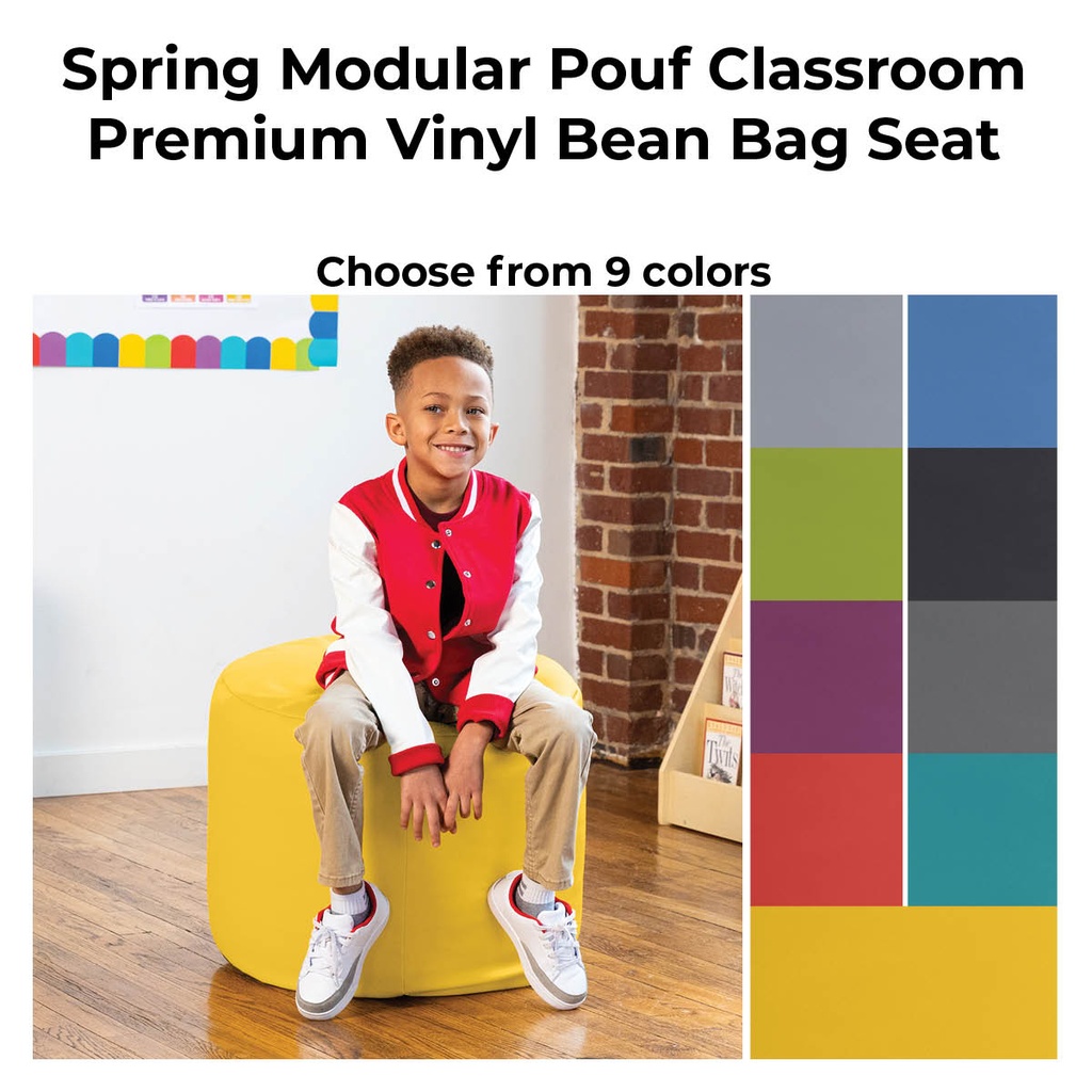 Spring Modular Pouf Classroom Premium Vinyl Bean Bag Seat