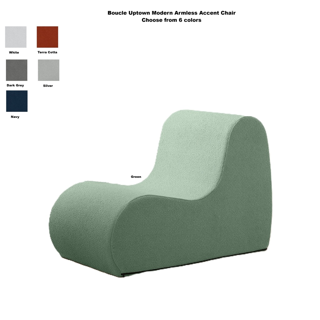 Boucle Uptown Modern Armless Accent Chair