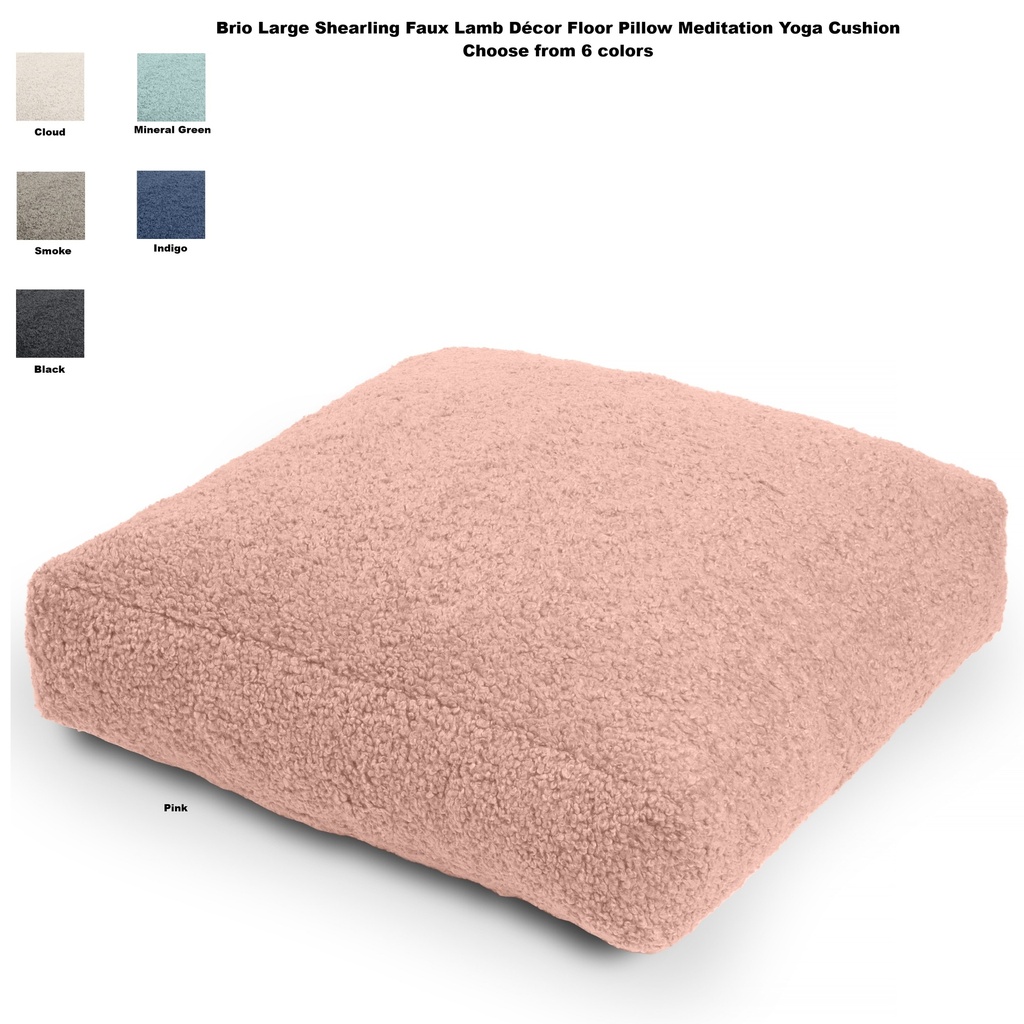 Brio Large Shearling Faux Lamb Décor Floor Pillow Meditation Yoga Cushion