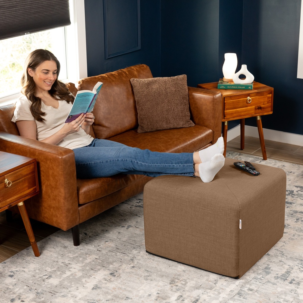 Monroe Large Square Foam Ottoman with Stain Resistant Performance Fabric_image677