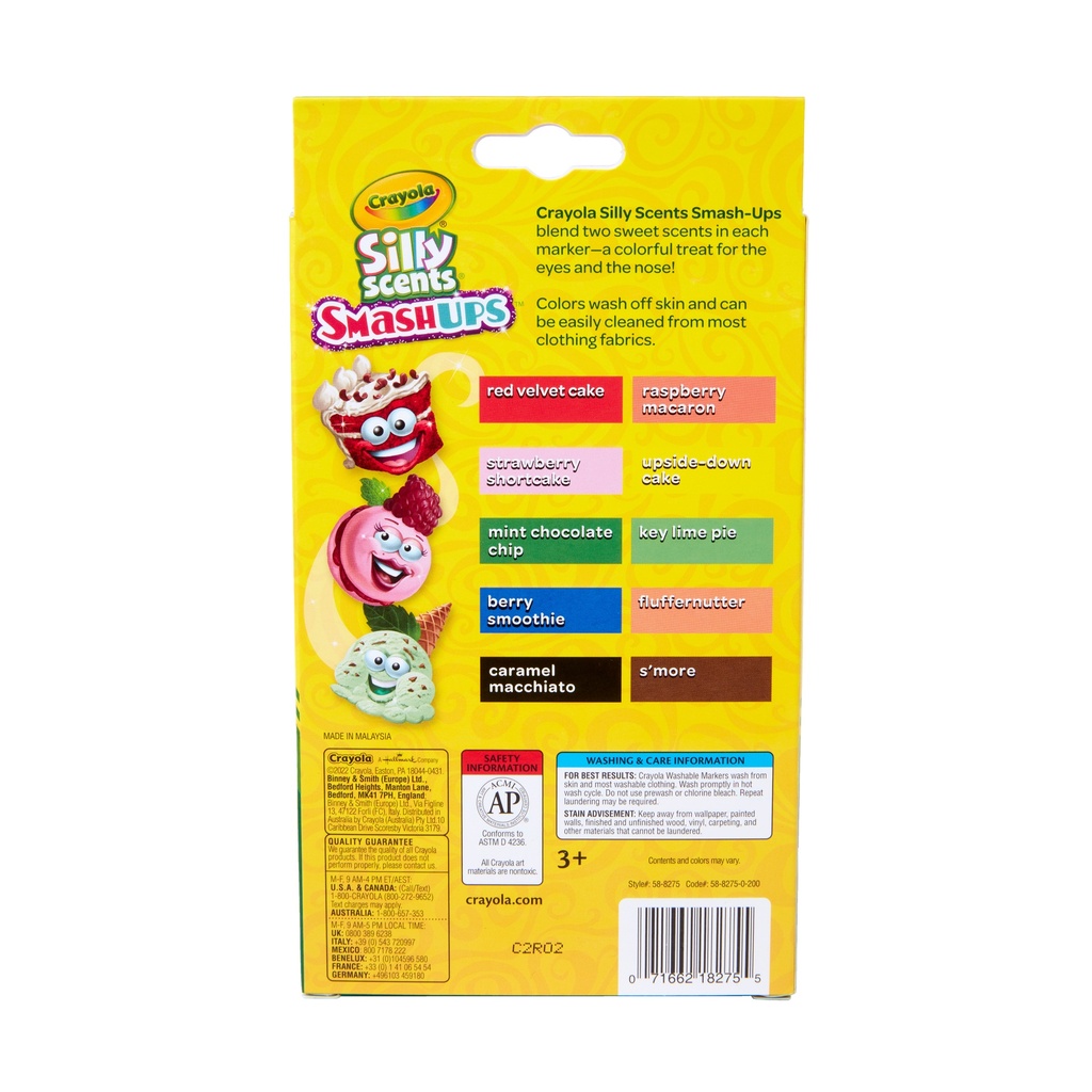 Silly Scents™ Smash Ups Slim Washable Scented Markers, 10 Count