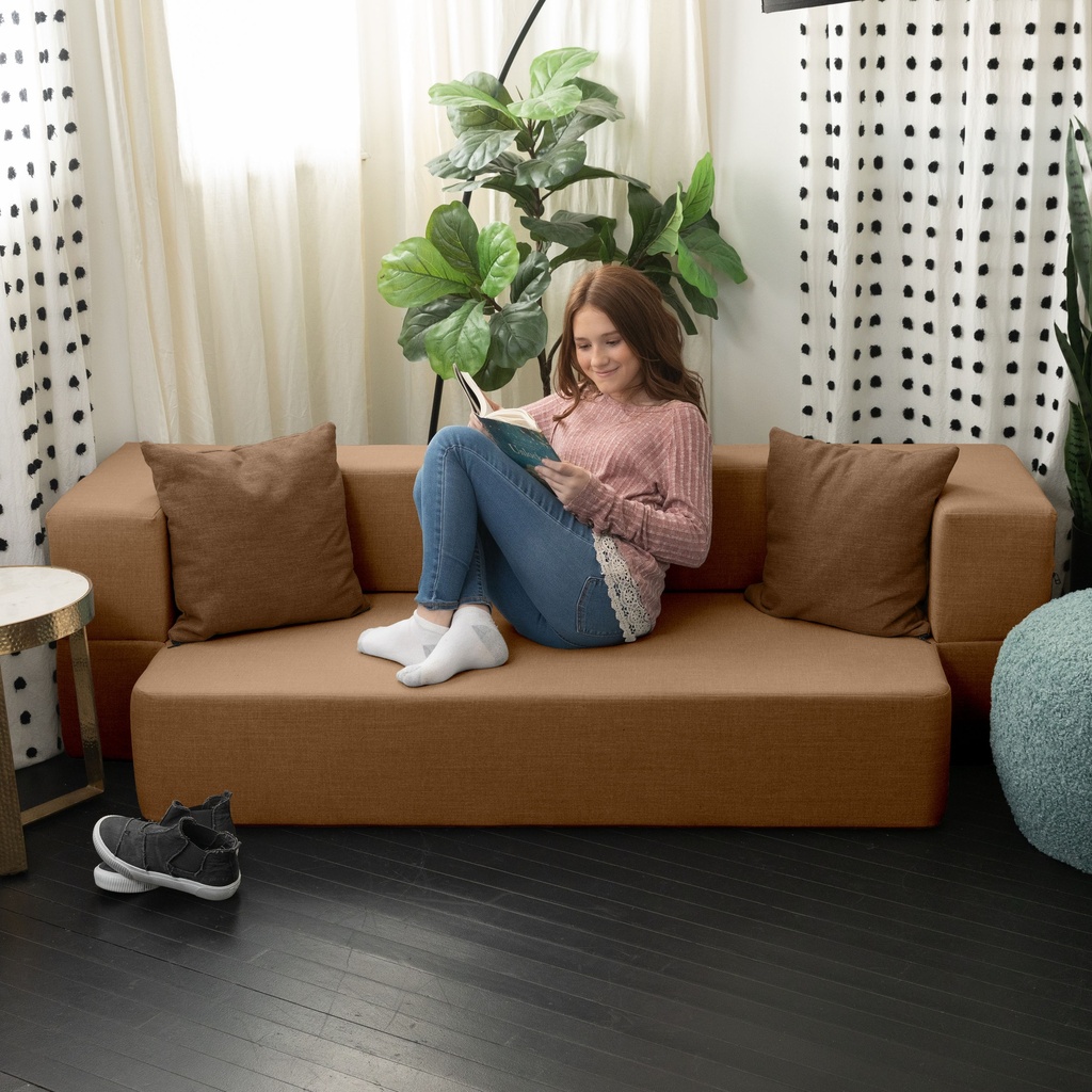 Zenzi Paisley Microvelvet Loveseat Twin Convertible Couch/Twin Sleeper_image718