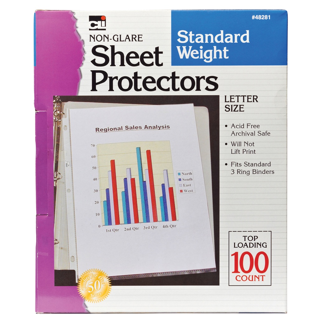 Non Glare Sheet Protectors Box/100