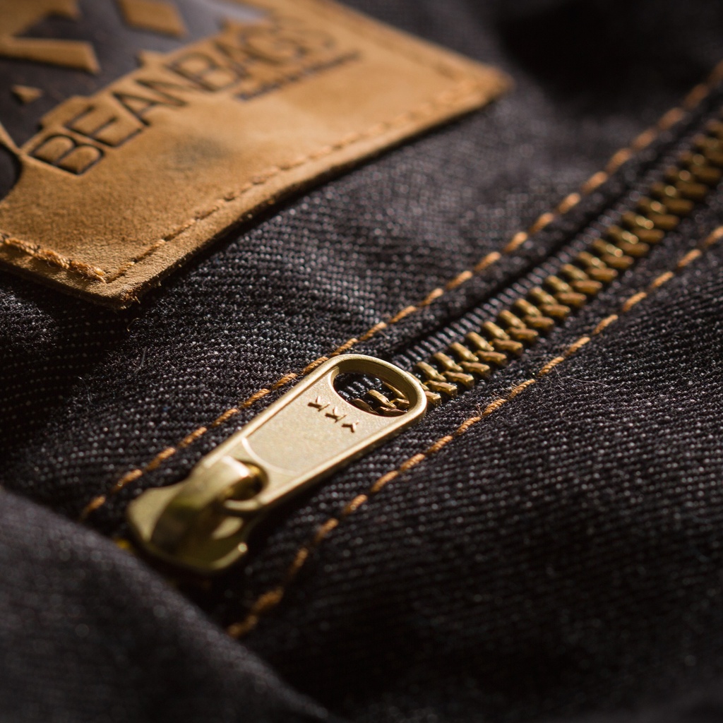 Black Zipline Denim Convertible Sleeper Loveseat & Two Ottomans_image1323