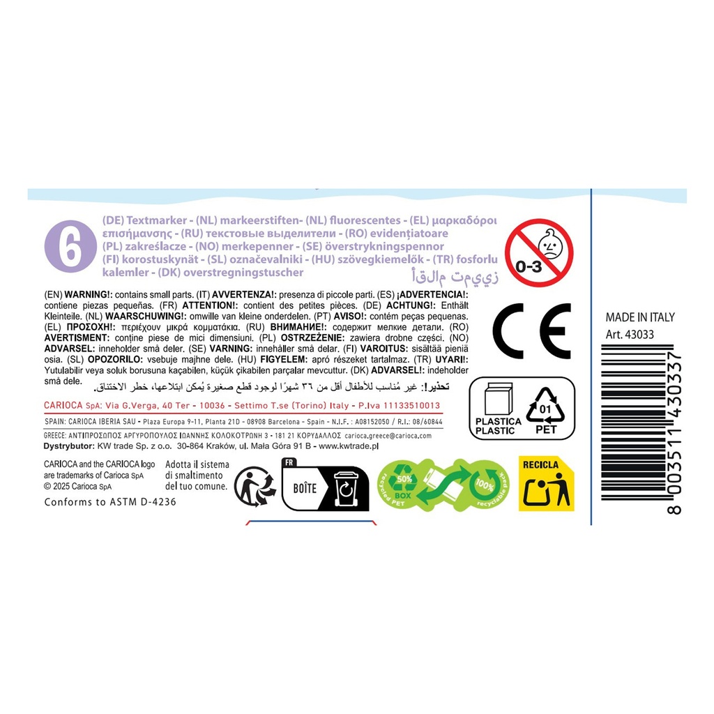 CARIOCA Pastel Washable Highlighters_3
