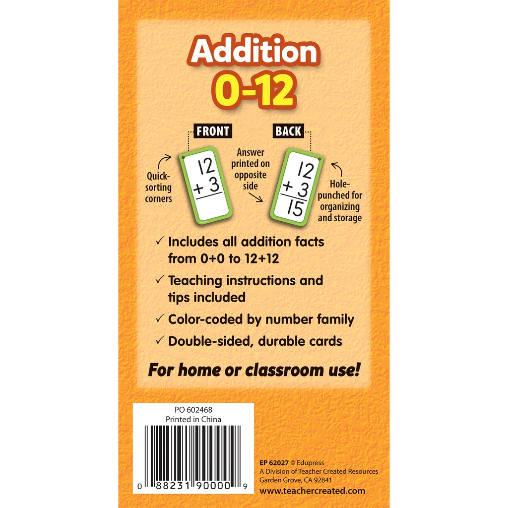 Edupress™ Addition Flash Cards - All Facts 0-12_3