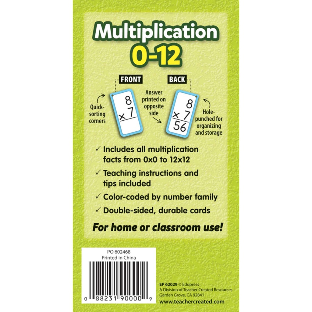 Edupress™ Multiplication Flash Cards - All Facts 0-12_2