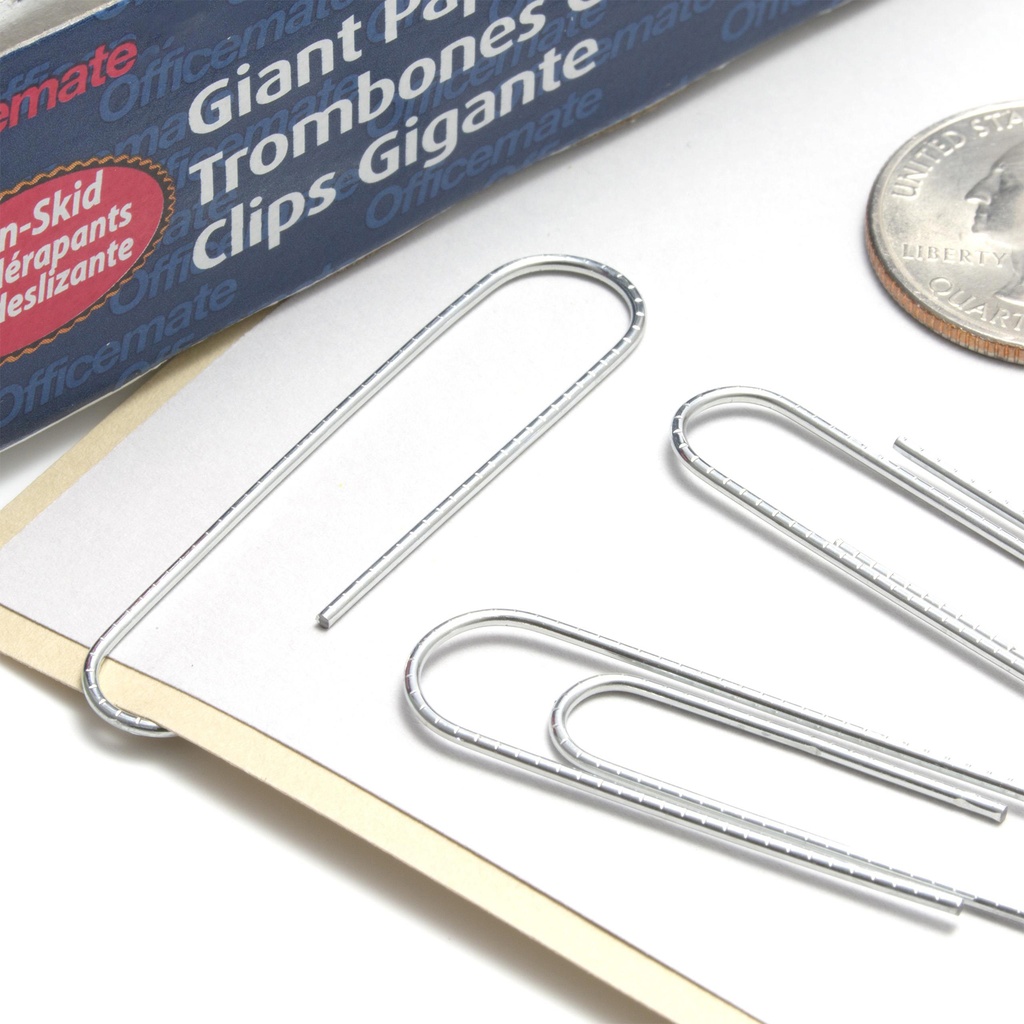 Officemate Paper Clips, Giant Non-Skid Gem, 100 Per Box, 10 Boxes_2