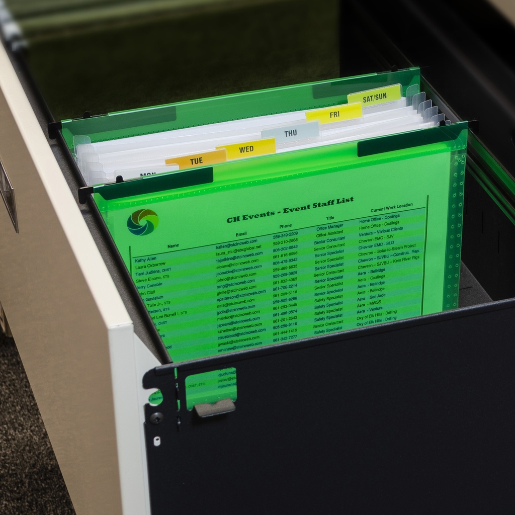 Expanding File Folder with Hanging Tabs