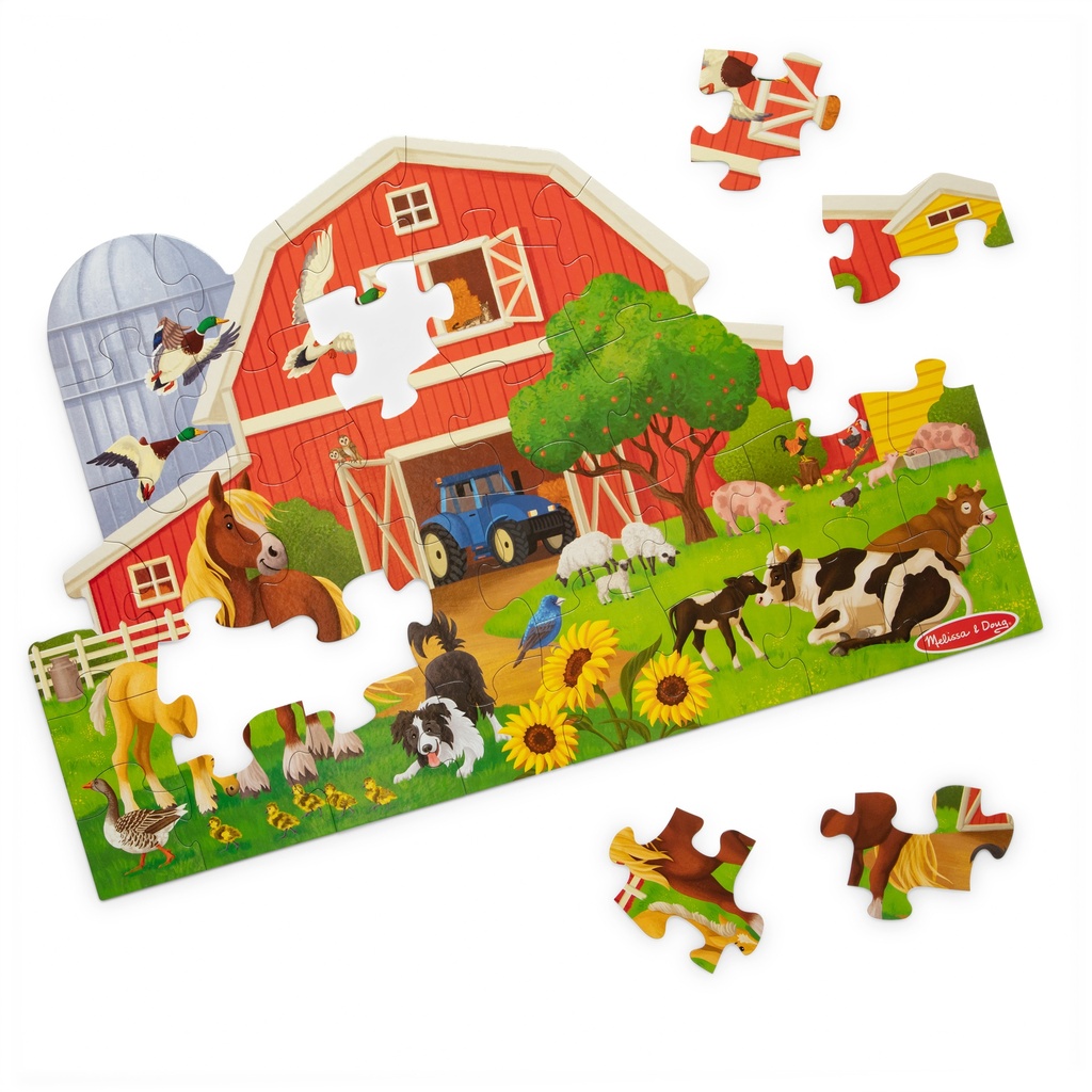 Busy Barn Yard Shaped Floor Puzzle 