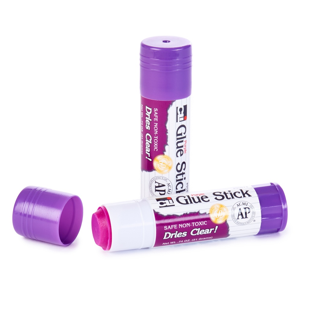 12ct Purple .74oz Glue Sticks Pack