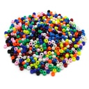 Pony Beads, Assorted Bright Hues, 6 mm x 9 mm, 1000 Per Pack, 3 Packs
