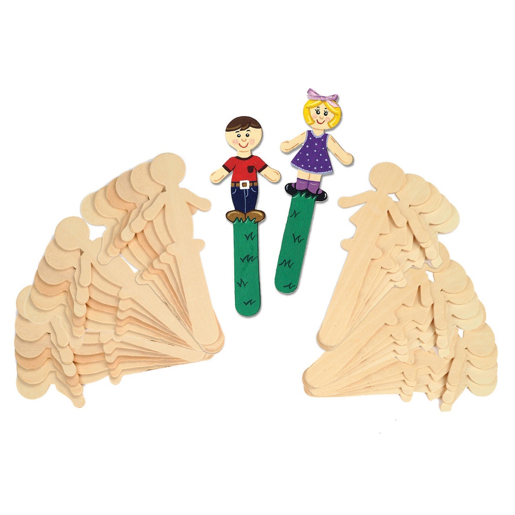 36ct Jumbo Craft Sticks with People Shapes