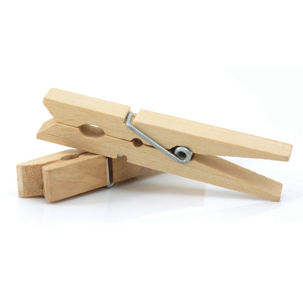 50ct WoodCrafts Spring Clothespins
