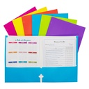 2-Pocket Laminated Paper Portfolio with 3-Hole Punch, Assorted, Pack of 100