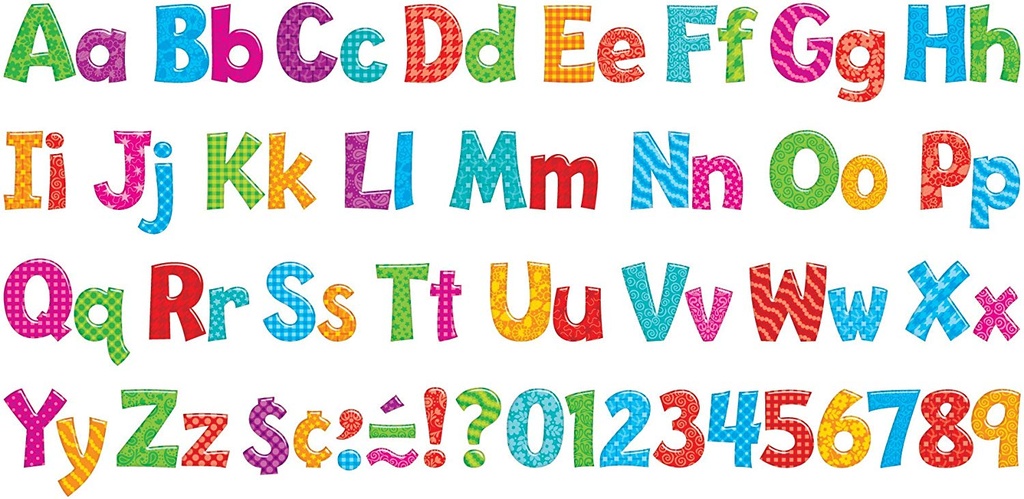 Colorful Patterns 4" Playful Combo Ready Letters