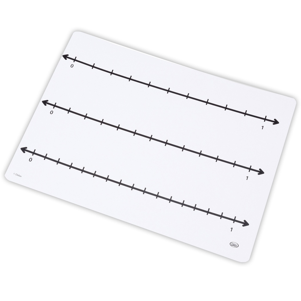 Write-On/Wipe-Off Fraction Number Line Mat, 9"W x 12"L, Pack of 10